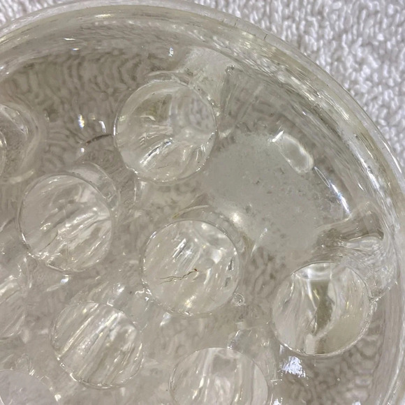 Vintage Clear Glass 13 Hole Flower Frog Flower Holder Stem Holder Arrangement - Picture 8 of 11